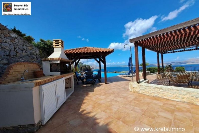 Kokkino Chorio Kreta, Kokkino Chorio eingeschossige Doppelhausvilla mit Pool und atemberaubendem Meerblick Haus kaufen